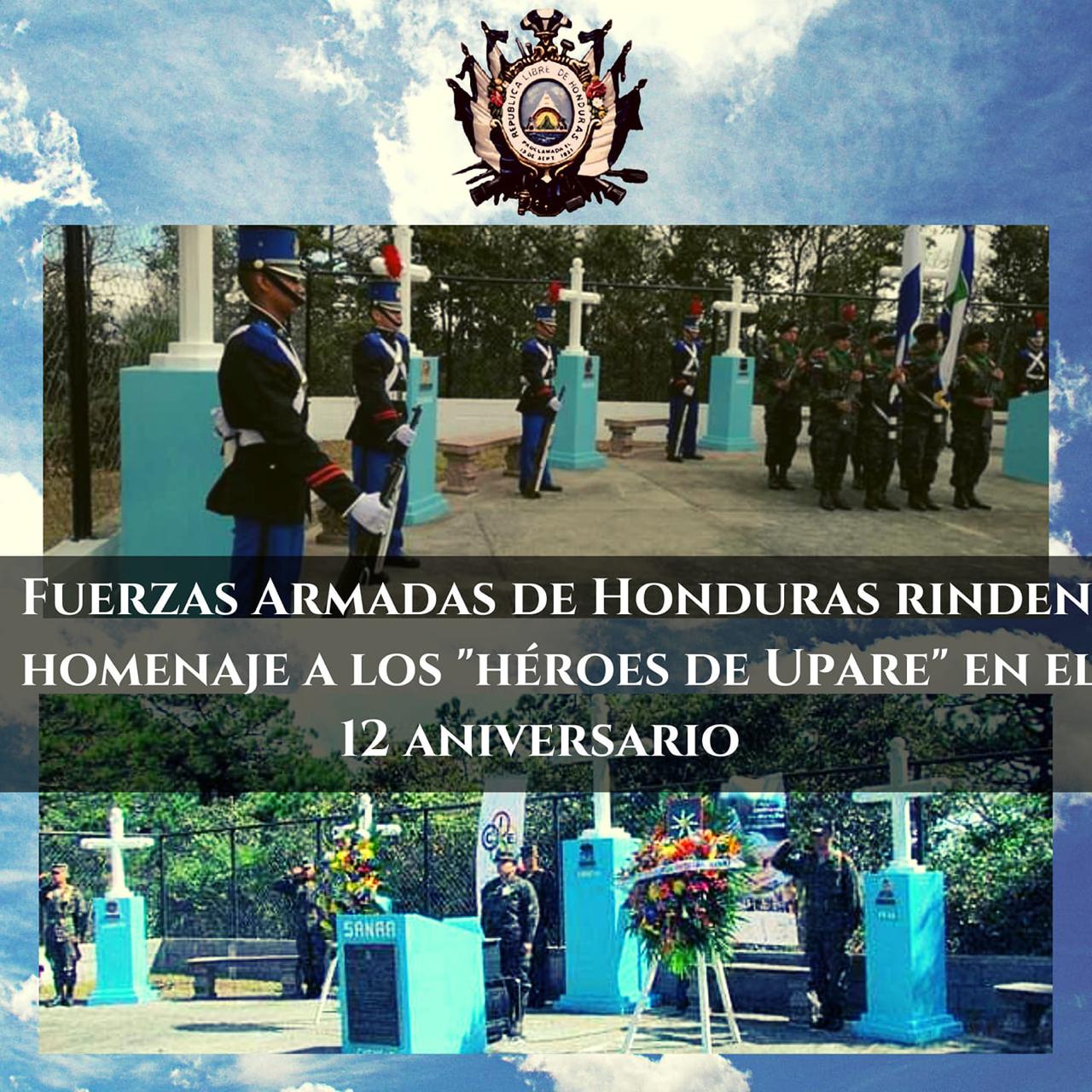 Fuerzas Armadas de Honduras conmemoran 12 años de los Héroes de Upare