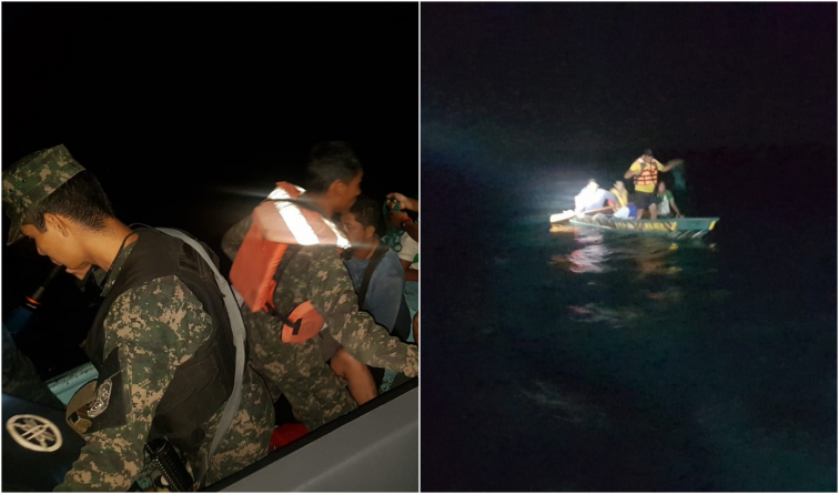 Fuerza Naval de Honduras rescata cinco náufragos en la Bahía de Trujillo