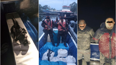Tres detenidos en embarcación que transportaba estupefacientes